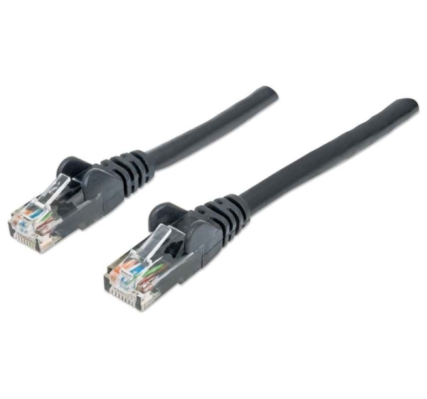 Intellinet Network Patch Cable, Cat6, 3m, Black, CCA, U/UTP, PVC, RJ45, Gold Plated Contacts, Snagless, Booted, Lifetime Warranty