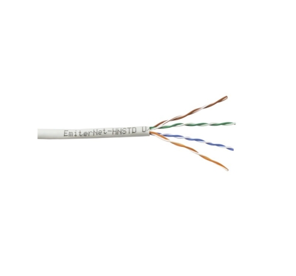 Kabel Emiter Net UTP (U/UTP) kat.5e 350MHz, drut, standard, szary