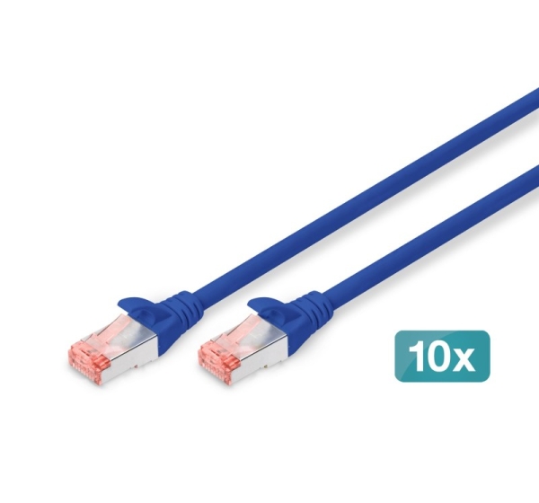 Digitus CAT 6 S/FTP patch cable, 10 pieces
