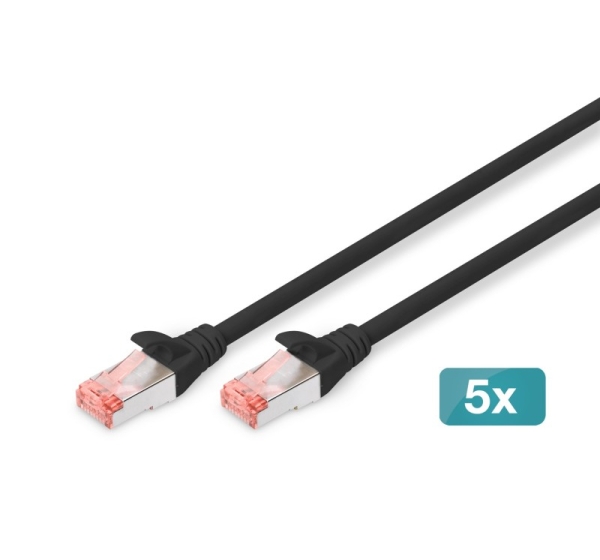 Digitus CAT 6 S/FTP patch cable, 5 pieces
