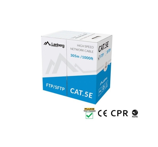 LANBERG CABLE SFTP CAT.5E 305M WIRE CU GRAY