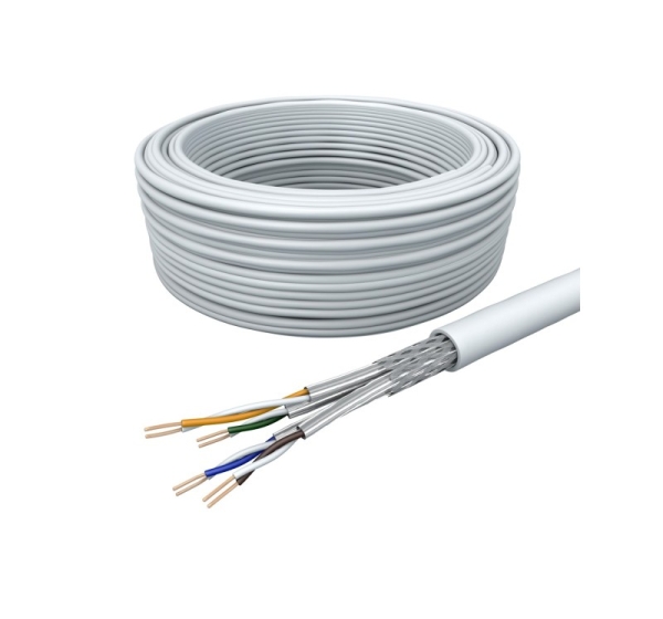 Draka Laying Cable UCHOME SS26, Cat 7, S/FTP, PiMF, white, 100m Ring