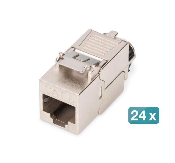 Digitus CAT 8.1 Keystone module, shielded, tool-free mounting connection - 24 pcs.