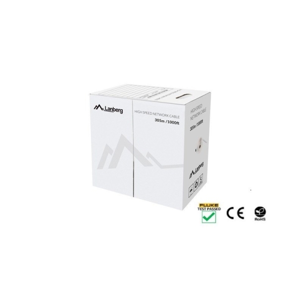 LANBERG CABLE UTP CAT.5E 305M WIRE CU BLACK FLUKE