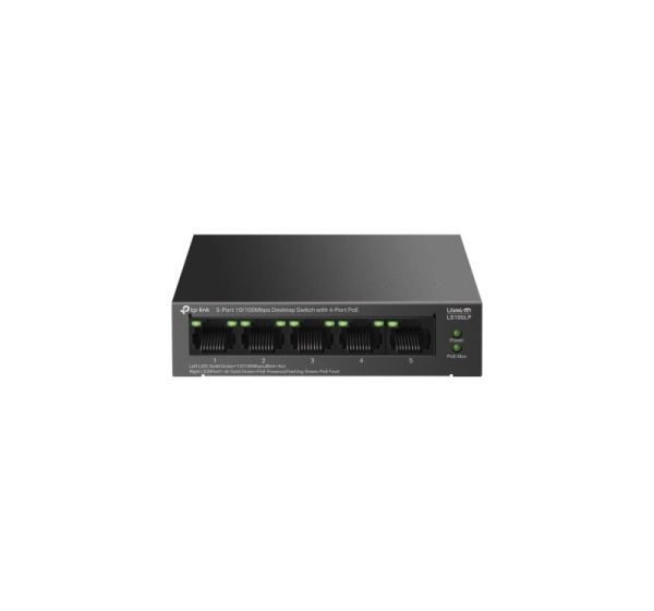 TP-Link LiteWave LS105P Unmanaged Fast Ethernet (10/100) Power over Ethernet (PoE) Black