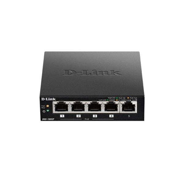D-Link DGS-1005P/E network switch Unmanaged Gigabit Ethernet (10/100/1000) Power over Ethernet (PoE) Black