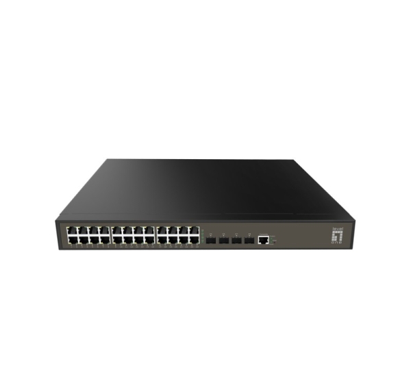 LevelOne GEL-2871 network switch Managed L2+ Gigabit Ethernet (10/100/1000) 1U Black