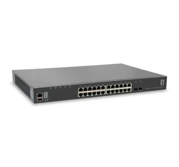 LevelOne KILBY 28-Port Stackable L3 Lite Managed Gigabit Switch, 2 x 10GbE SFP+, 1 x 10GbE Module Slot