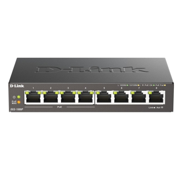 D-Link 8-Port Gigabit PoE Unmanaged Desktop Switch
