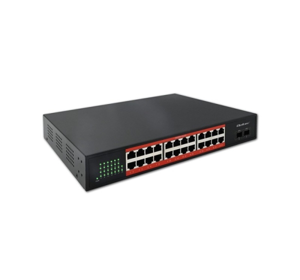 Qoltec Przełącznik sieciowy SWITCH Gigabit Ethernet | 24x RJ45 | 2x SFP | 1000 Mb/s