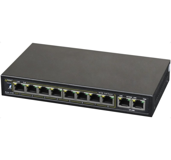 PULSAR S108 network switch Fast Ethernet (10/100) Power over Ethernet (PoE) Black