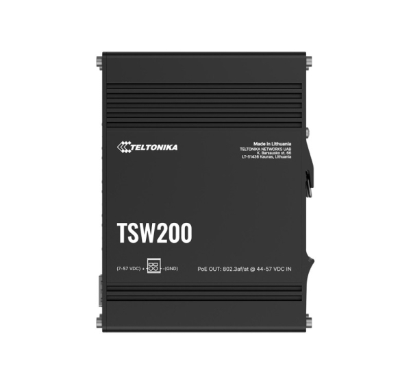 Teltonika TSW200 Unmanaged Gigabit Ethernet (10/100/1000) Power over Ethernet (PoE) Black
