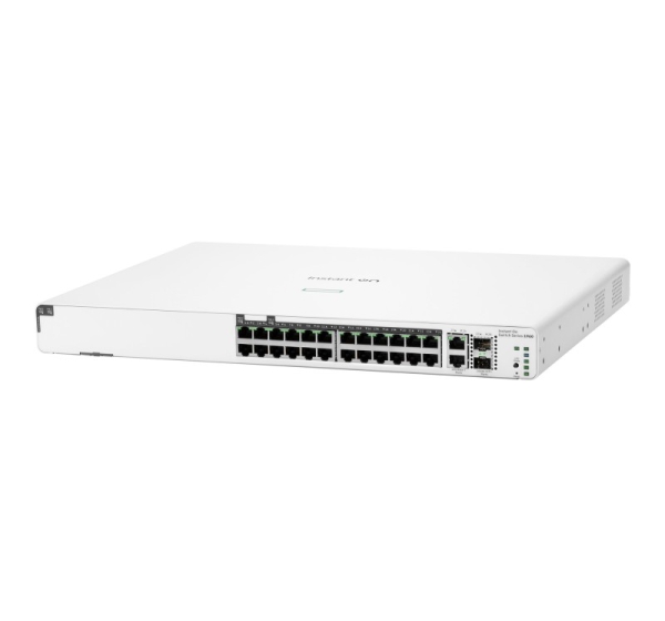 HPE Aruba Networking Networking Instant On Switch 20p Gigabit CL4 4p Gigabit CL6 PoE 2p 10GBT 2p SFP+ 370W 1960