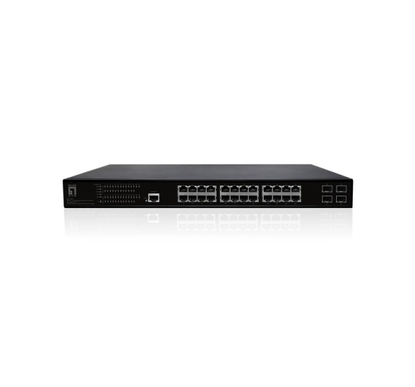 LevelOne GEP-2861 network switch Managed L2 Gigabit Ethernet (10/100/1000) Power over Ethernet (PoE) 1U Black