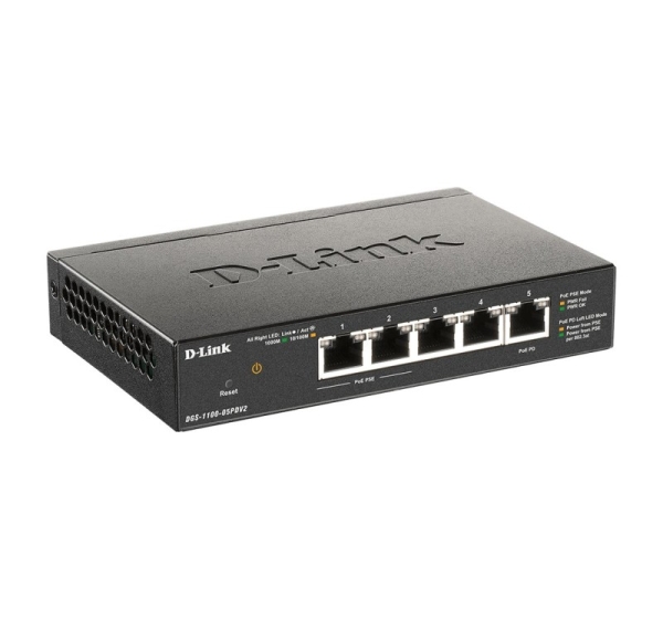 D-Link 5-Port Gigabit PoE Smart Managed Switch with 1 PD port