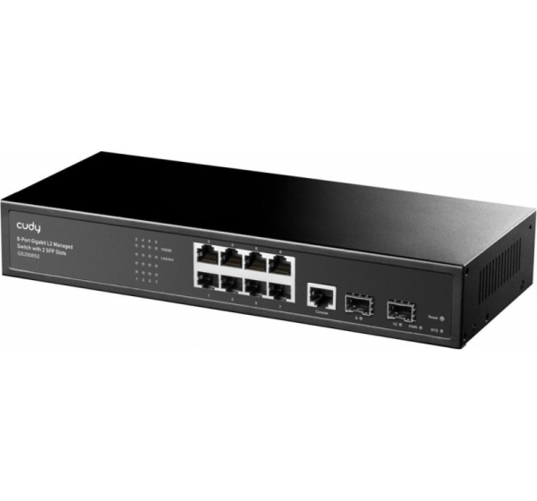 Cudy GS2008S2 network switch Managed L2 Gigabit Ethernet (10/100/1000) 1U Black