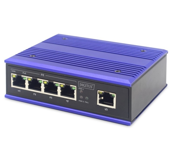 ASSMANN Electronic DN-650107 network switch Fast Ethernet (10/100) Power over Ethernet (PoE) Black, Blue
