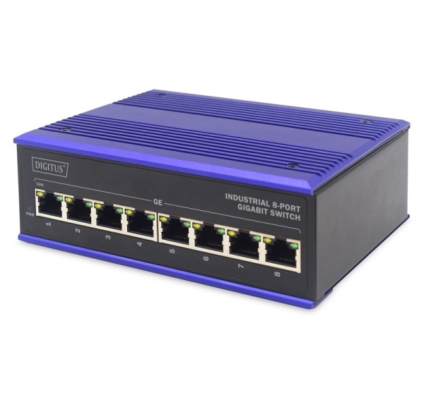 ASSMANN Electronic DN-651119 network switch Gigabit Ethernet (10/100/1000) Black, Blue