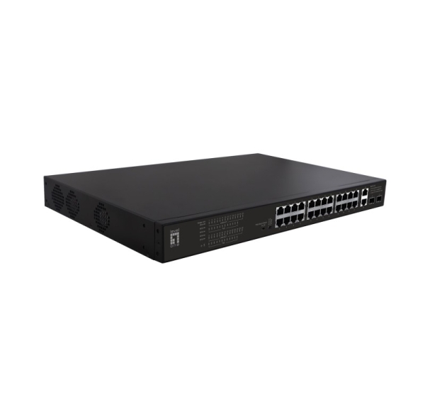 LevelOne FGP-2831 network switch Unmanaged Fast Ethernet (10/100) Power over Ethernet (PoE) 1U Black