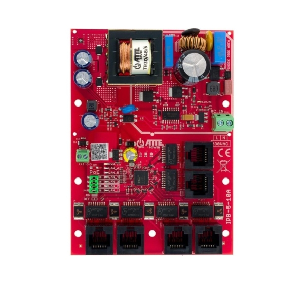 Switch PoE 6 portowy ze zintegrowanym zasilaczem ATTE IPB-5-10A-OF