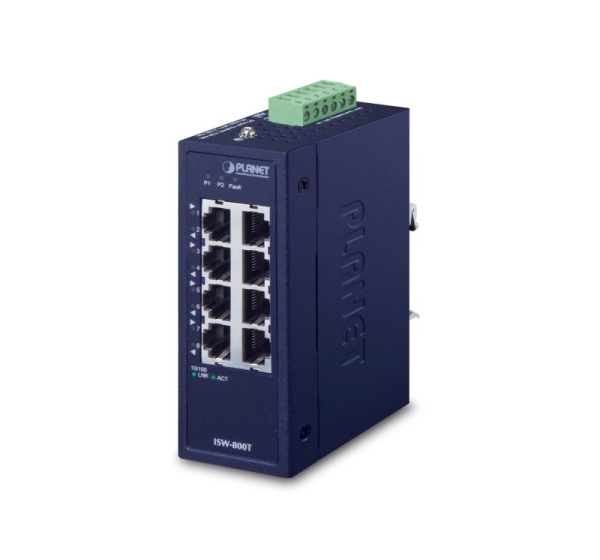 PLANET ISW-800T network switch Unmanaged L2 Fast Ethernet (10/100) Blue