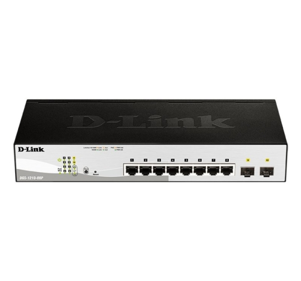 D-Link DGS-1210-08P Managed L2 Gigabit Ethernet (10/100/1000) Power over Ethernet (PoE) Black