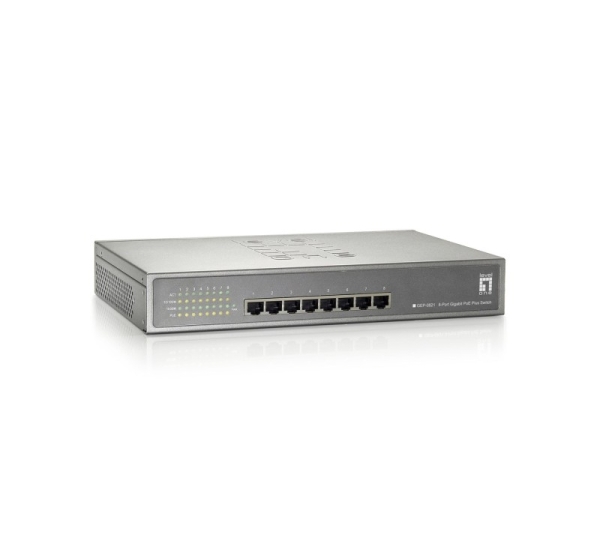 LevelOne 8-Port Gigabit PoE Switch, 802.3at/af PoE, 123.2W