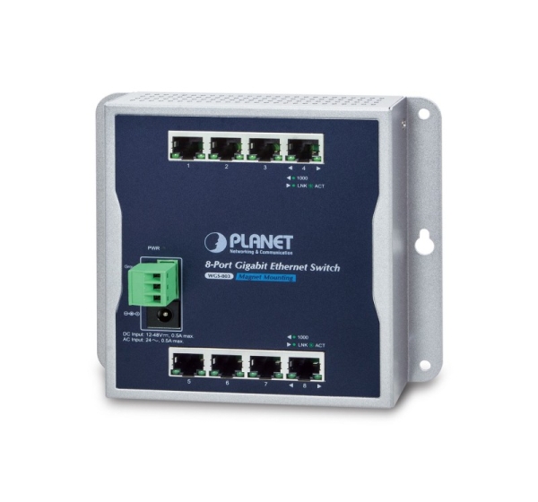 PLANET WGS-803 network switch Unmanaged L2 Gigabit Ethernet (10/100/1000) Black