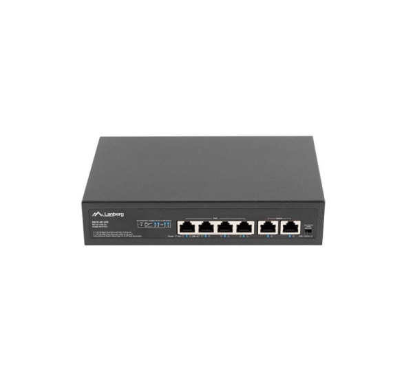 Lanberg Switch PoE+ Rack 10"/19" RSFE-4P-2FE-60