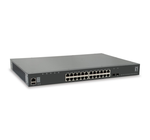 LevelOne KILBY 28-Port Stackable L3 Managed Gigabit Switch, 2 x 10GbE SFP+, 1 x 10GbE Module Slot
