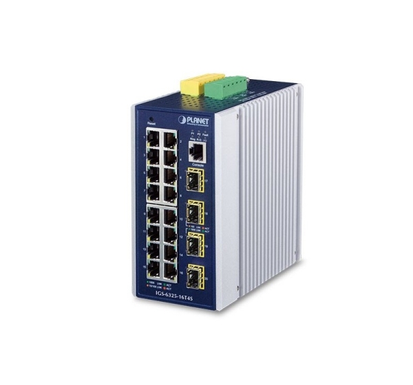 PLANET IGS-6325-16T4S network switch Managed L3 Gigabit Ethernet (10/100/1000) Blue, Grey