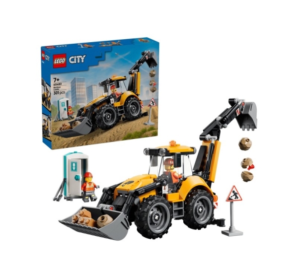 LEGO CITY 60480 Yellow Backhoe Loader