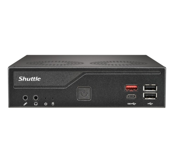 Shuttle Slim PC DH810 , S1851, 1x HDMI (2.1), 1x DP, 1x USB-C (DP), 1x 2.5", 2x M.2, 2x LAN (Intel 1G + 2.5G), 2x COM, 24/7 permanent operation, incl. VESA