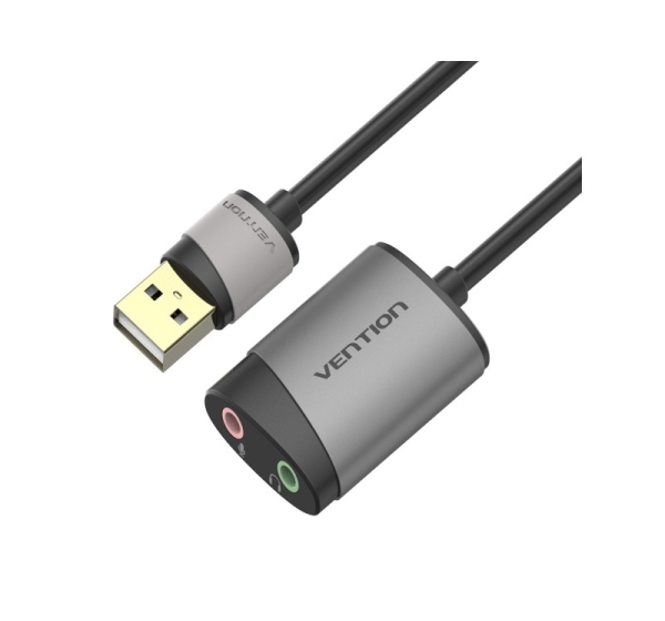 Vention USB External Sound Card 0.15M Gray Metal Type