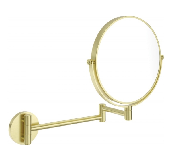 Cosmetic mirror on movable arm