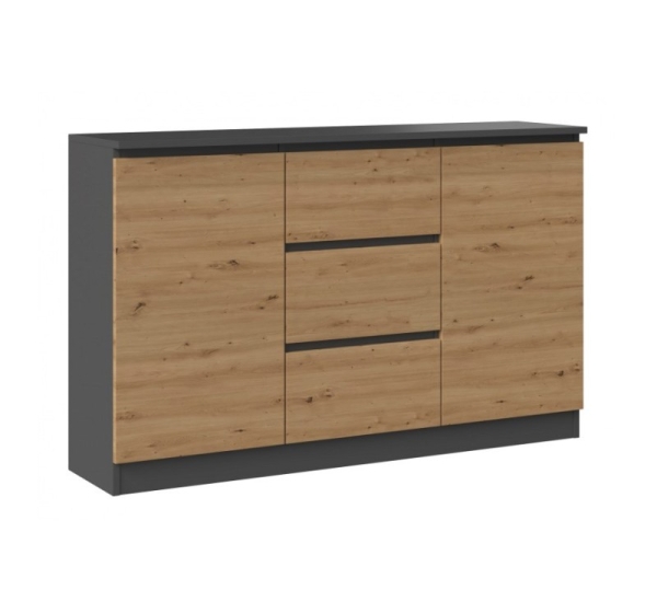 2D3S chest of drawers 120x30x75 cm, anthracite/artisan