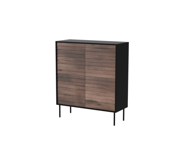 Cama 4D CORTINA chest of drawers 102x40x118 black/walnut