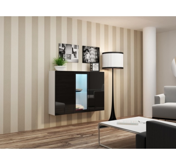 Cama Sideboard VIGO 90/120/38 white/black glossy