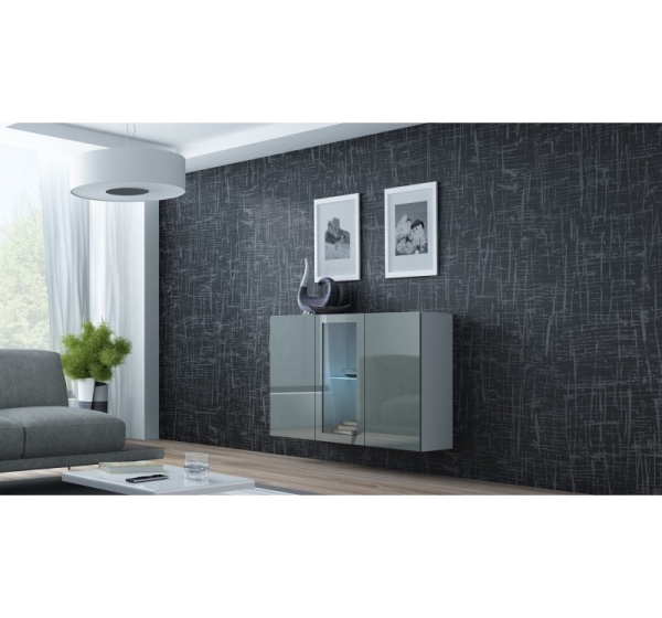 Cama Sideboard VIGO 90/120/38 white/grey glossy