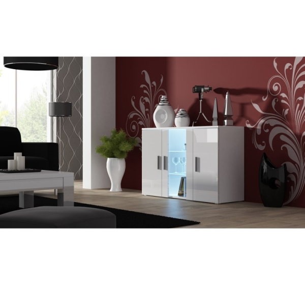 Cama sideboard 120 cm SOHO S7 white/white gloss