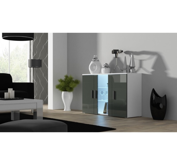 Cama sideboard 120 cm SOHO S7 white/grey gloss