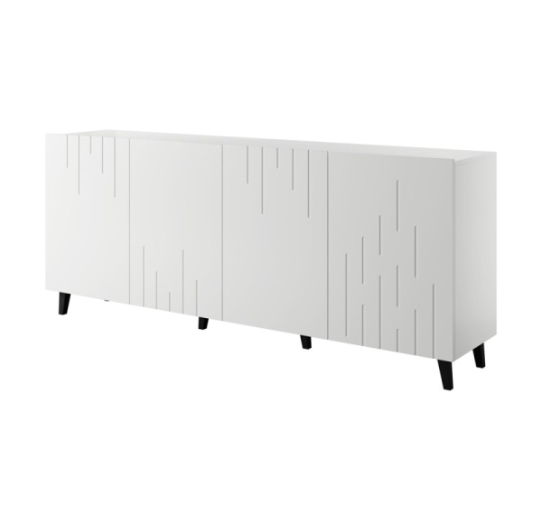 BARI chest of drawers 200x42x82 white matt