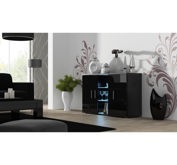 Cama sideboard 120 cm SOHO S7 black/black gloss