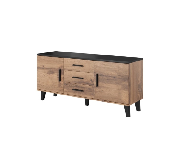 Cama sideboard LOTTA 150 2D3S wotan oak + mat black