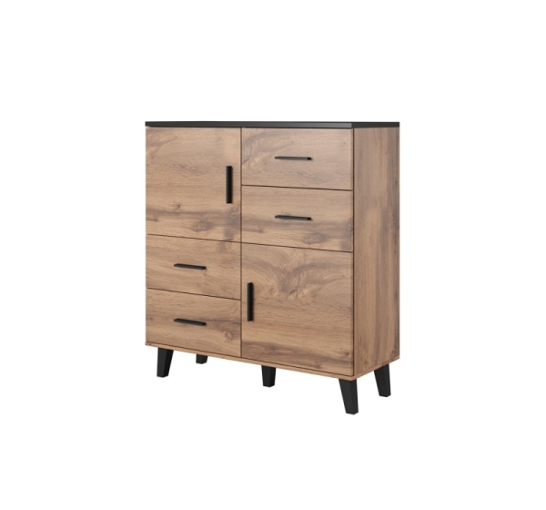 Cama sideboard LOTTA 110 2D4S wotan oak/mat black