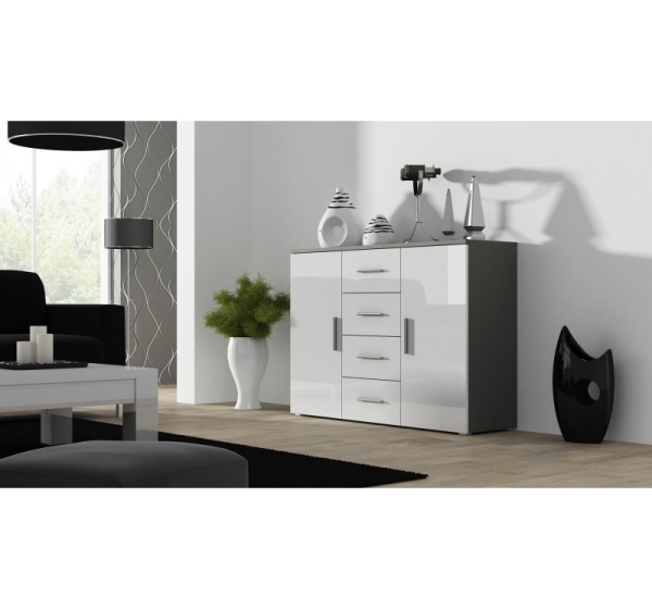 Cama living room sideboard UNI grey/white gloss