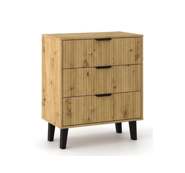 SCANDI 3S SLIM OAK ARTISAN CHEST OF DRAWERS