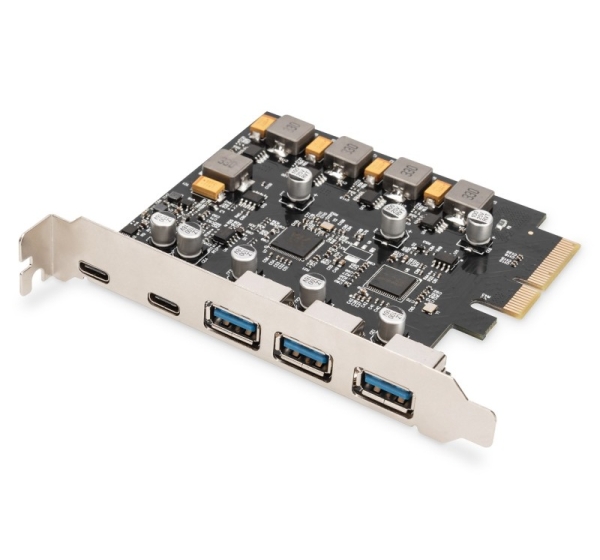 Digitus PCIe card 2x USB-C + 3x USB A