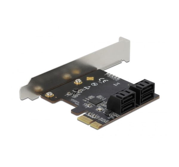 DeLOCK 4 port SATA PCI Express x1 Card - Low Profile Form Factor
