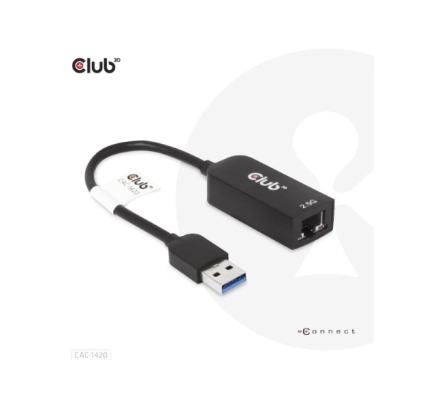 CLUB3D USB 3.2 Gen1 Type A to RJ45 2.5Gbps Adapter